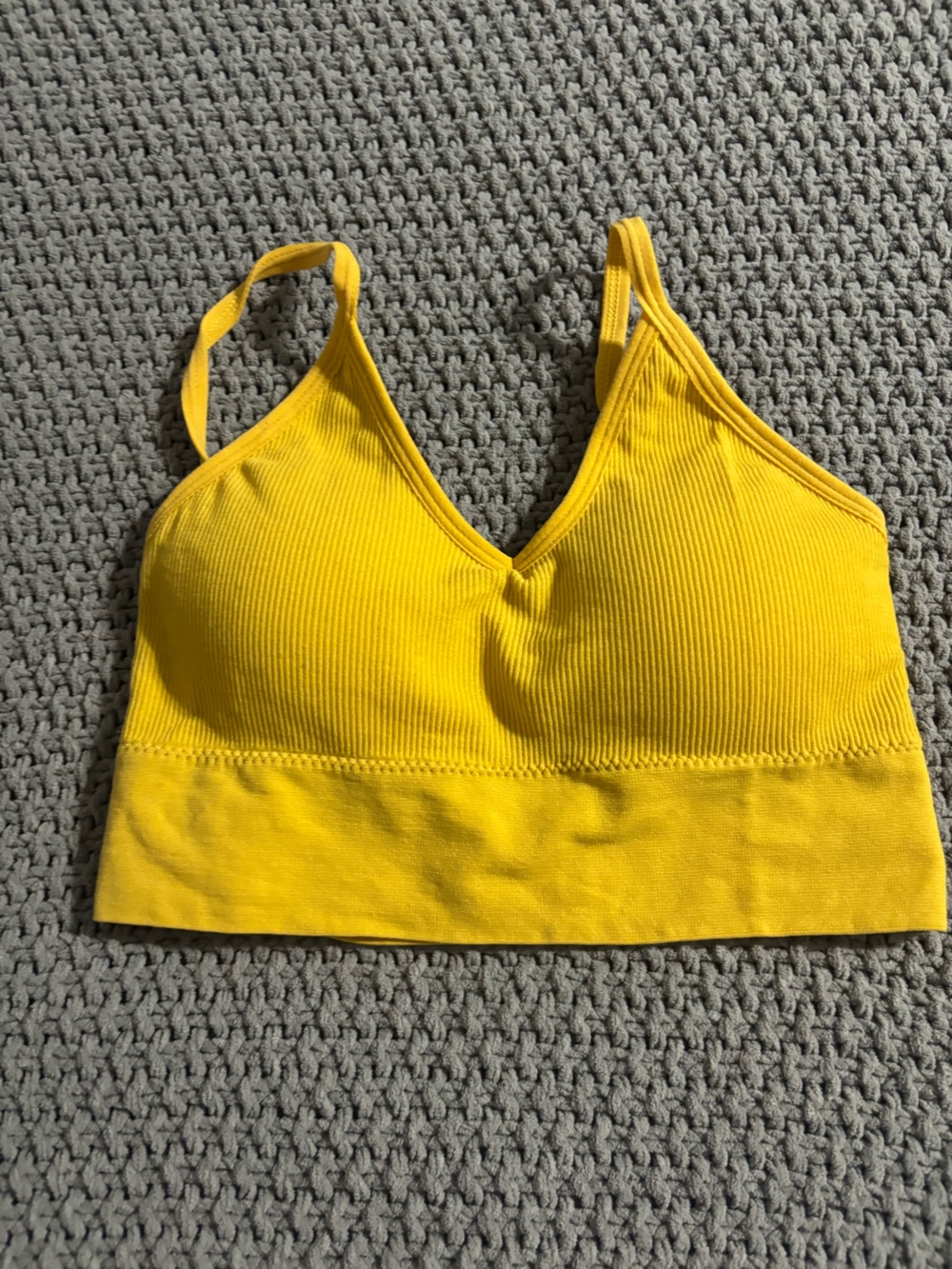 Bright Yellow Ribbed Bralette Top ALSO ON De POP